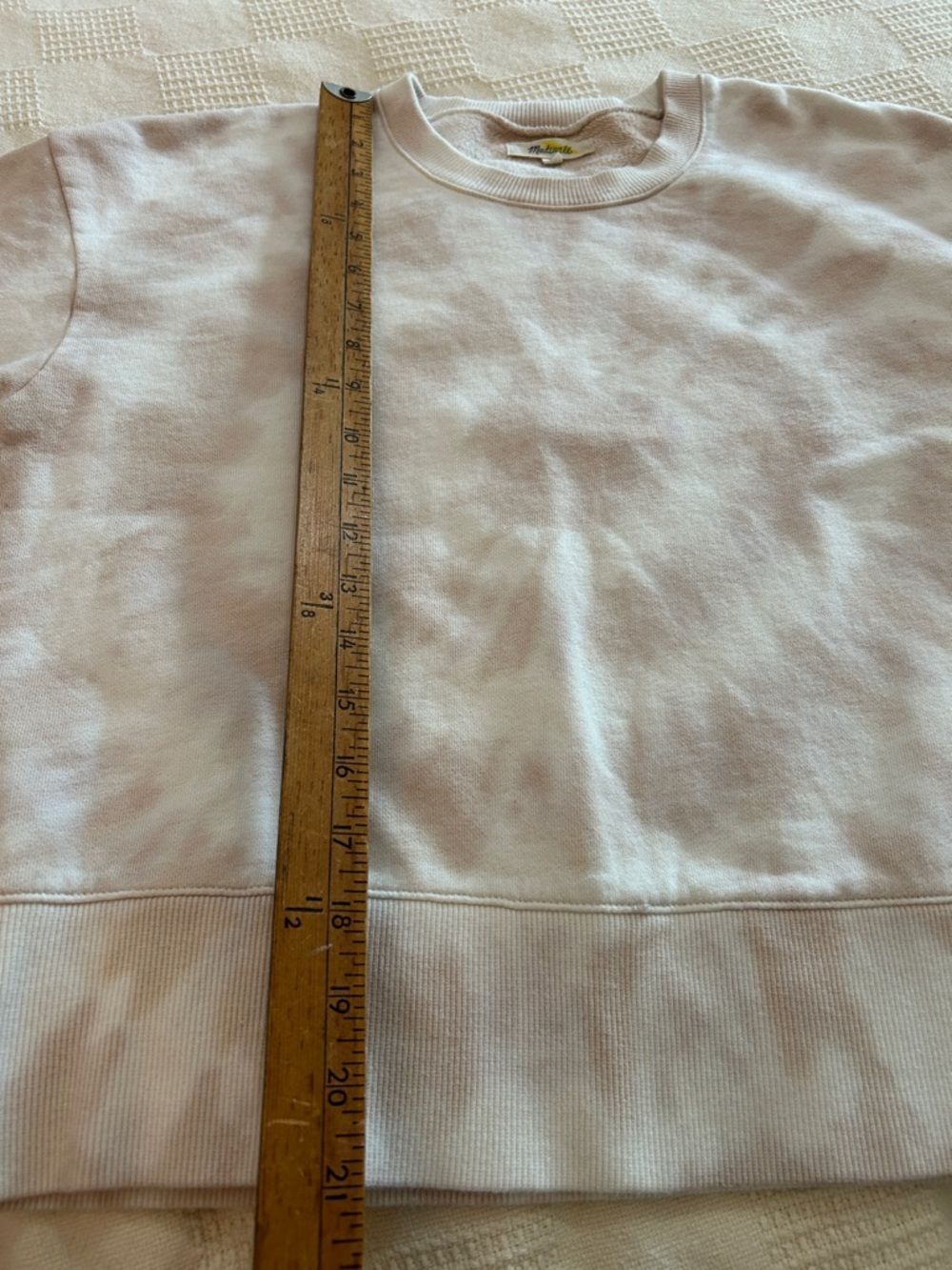 Madewell Pale tan Pink Crewneck cropped Sweatshirt medium - Picture 7 of 7